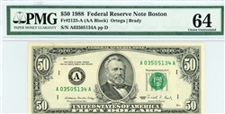 2123-A, $50 Federal Reserve Note Boston, 1988
