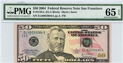 2128-L, $50 Federal Reserve Note San Francisco, 2004