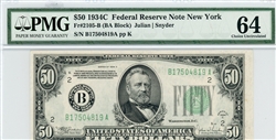 2105-B, $50 Federal Reserve Note New York, 1934C
