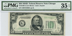 2106-G, $50 Federal Reserve Note Chicago, 1934D