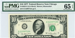 2023-G (GA Block), $10 Federal Reserve Note Chicago, 1977