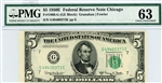 1966-G (GE Block), $5 Federal Reserve Note Chicago, 1950E