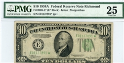 2006-E* (E* Block), $10 Federal Reserve Note Richmond, 1934A