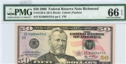 2130-E (IEA Block), $50 Federal Reserve Note Richmond, 2006