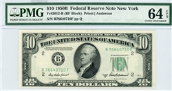 2012-B (BF Block), $10 Federal Reserve Note New York, 1950B