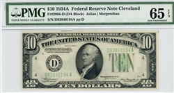 2006-D (DA Block), $10 Federal Reserve Note Cleveland, 1934A