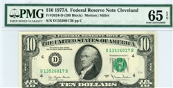 2024-D (DB Block), $10 Federal Reserve Note Cleveland, 1977A