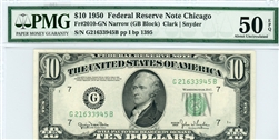 2010-GN Narrow (GB Block), $10 Federal Reserve Note Chicago, 1950