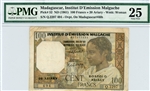 52, 100 Francs Madagascar, 1961