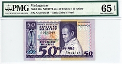 62a, 50 Franks = 10 Ariary Madagascar, ND (1974-75)