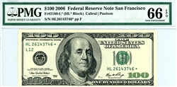 2180-L* (HL* Block), $100 Federal Reserve Note San Francisco, 2006