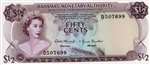 26a, $1/2, Fifty Cents Bahamas, 1968