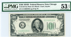 2156-Gm Mule, $100 Federal Reserve Note Chicago, 1934D