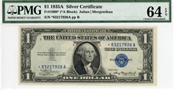 1608* (*A  Block), $1 Silver Certificate, 1935A