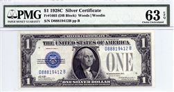 1603 (DB Block), $1 Silver Certificate, 1928C