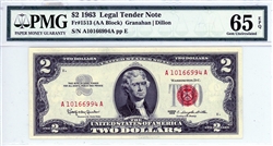 1513 (AA Block), $2 Legal Tender Note, 1963