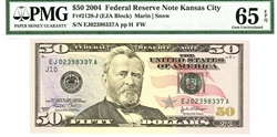 2128-J (EJA Block), $50 Federal Reserve Note Kansas City, 2004