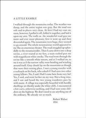A Little Ramble by Robert Walser