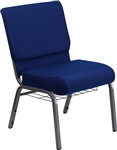 Blue Chair w Bookrack -church chairs, church chairs for sale, church chairs, worship chairs, church furniture, sillas de iglesia, conference sanctuary seating,