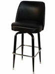 Single Ring Black Metal Barstool