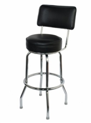 Single Ring Chrome Barstool with Back