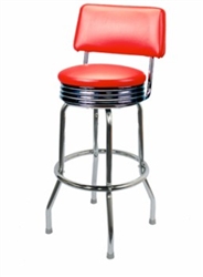 Single Ring Chrome Barstool