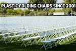 BUY White Plastic Folding Chair - Illionis Cheap Plastic folding chairs, White Poly Samsonite Folding Chairs, lowest prices folding chairs