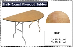 Plywood 1/2 Moon Folding Table