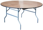 60" Round Cheap Plywood Folding Table,  Florida Plywood Folding Tables, Lowest prices folding tables
