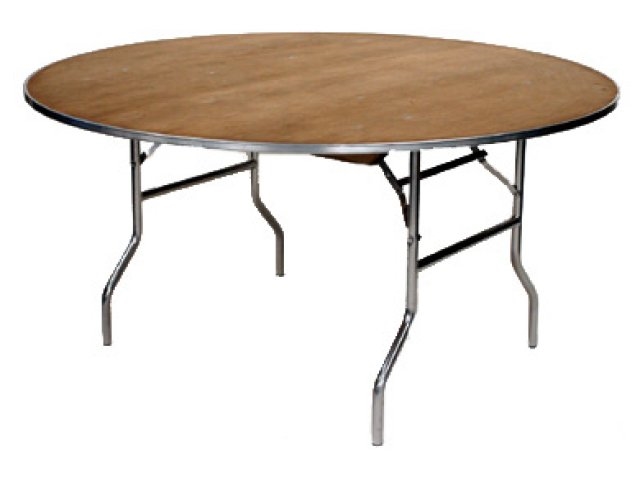 60" Round Cheap METAL EDGE Plywood Folding Table,  Florida Plywood Folding Tables, Lowest prices folding tables