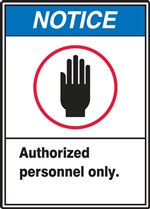 Notice Label AuthorizedPersonnel