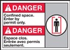 Danger Label ConfinedSpaceEnterByPermit