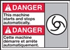 Danger Label MachineStartsAutomatically