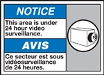 Notice Label Under 24 Hour Video Surveillance
