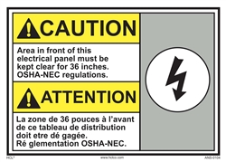 Caution Sign Area In Front Of This Electrical Panel