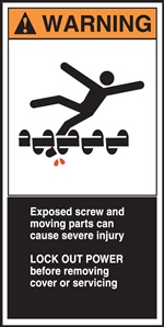 Warning Label Exposed Screw