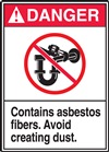 Danger Label Contains Asbestos Fibers