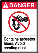 Danger Label Contains Asbestos Fibers