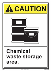 Caution Label Chemical Waste Storage Area