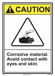 Caution Label Corrosive Material Avoid Contact