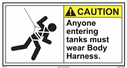 Caution Label Anyone Entering Tanks