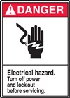 Danger Label Electrical Hazard Turn Off Power