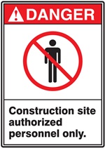Danger Label Construction Site