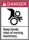 Danger Sign Keep Hands Clear Area