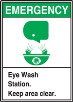 Emergency Sign Eye Wash Station Here