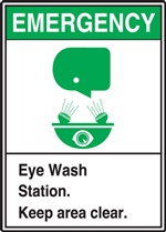 Emergency Sign Eye Wash Station Area