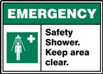 Emergency Label Safety Shower
