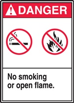 Danger Sign No Smoking Or Open Flame