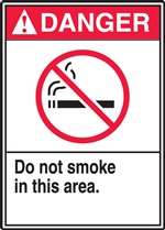 Danger Label Do Not Smoke In This Area