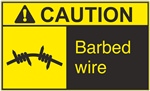 Caution Label Barbed Wire